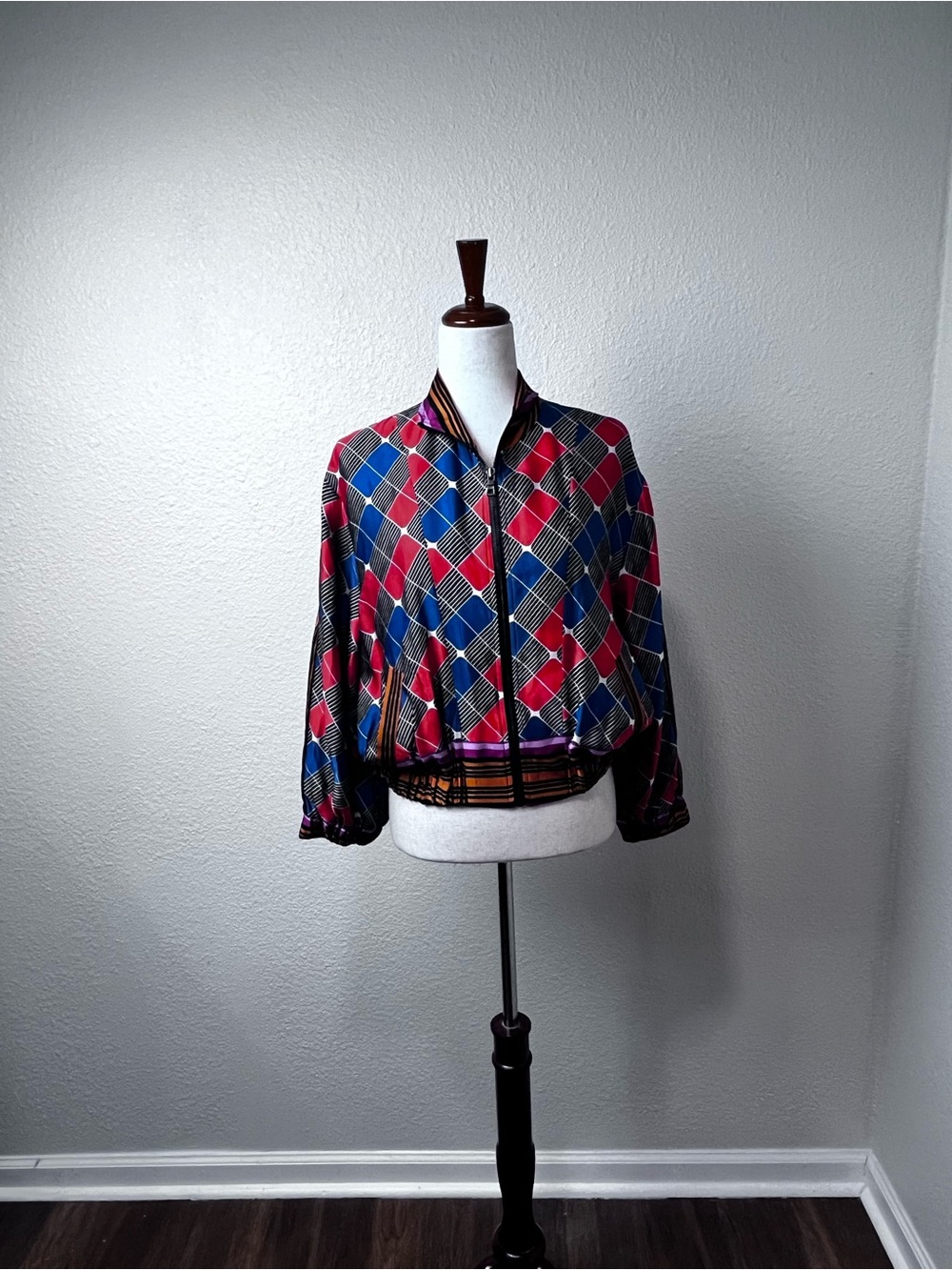 Alexis Geo Print Bomber Jacket Size Small